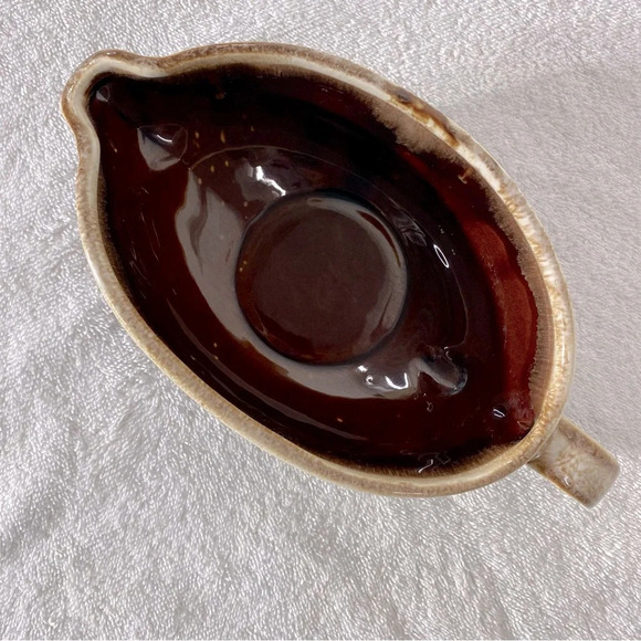 Vintage McCoy Pottery USA Ceramic Brown Drip Gravy Boat  7128 - Picture 9 of 16